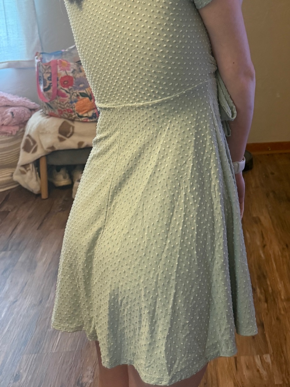 Rolla Coster Teal Textured Wrap Mini Dress - Picture 4 of 5